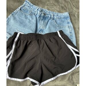 Girls shorts size‎ small Lot of 2 Blue & Black Athleisure Summer